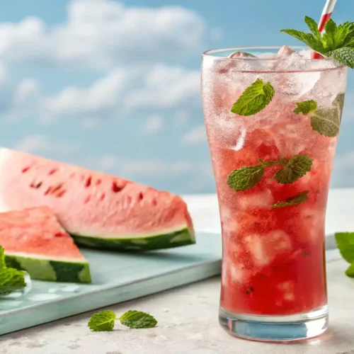 Glass of Watermelon Mint Lemonade