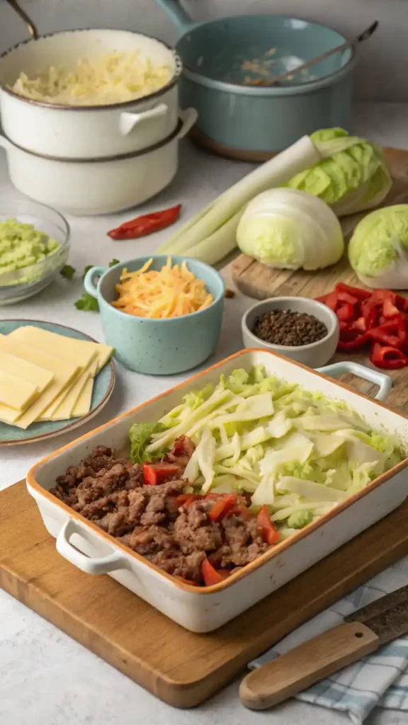 How to Make Cheesy Cabbage Beef Casserole