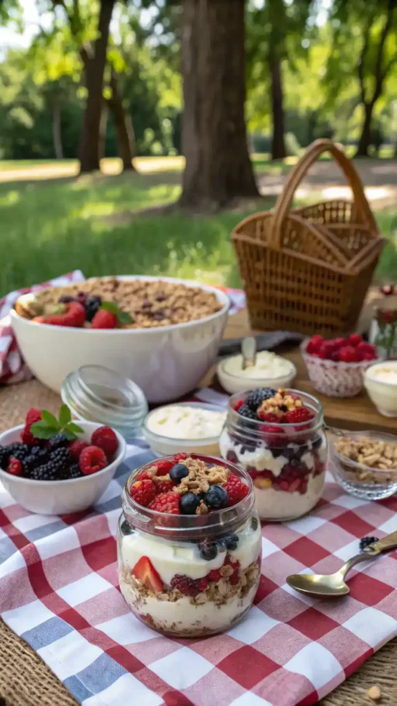 Serving suggestions for Berry Fruit Salad displayed creatively.