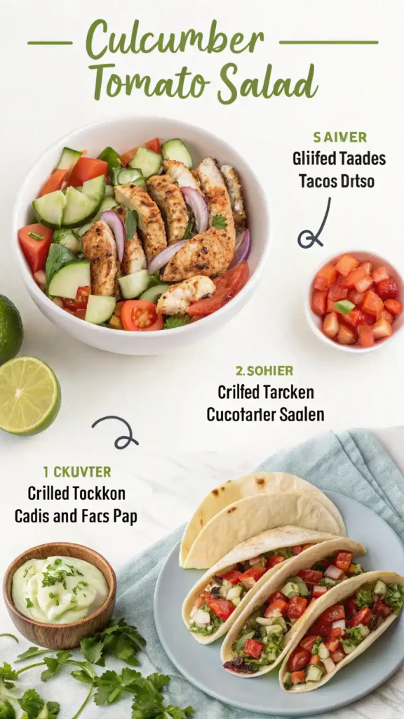 Different ways to serve Cucumber Tomato Salad.
