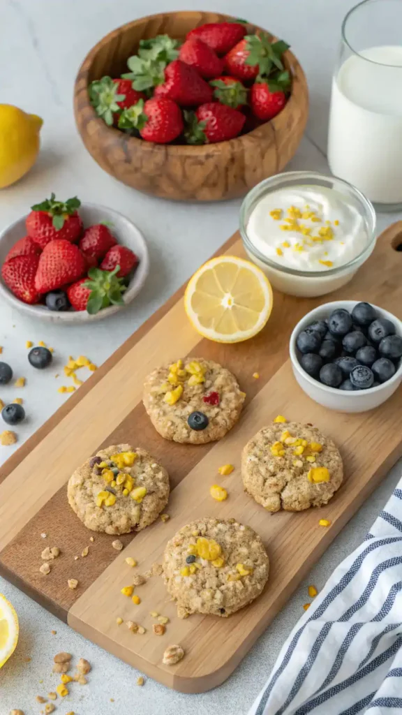 Serving suggestions for lemon oatmeal no-bake cookies.