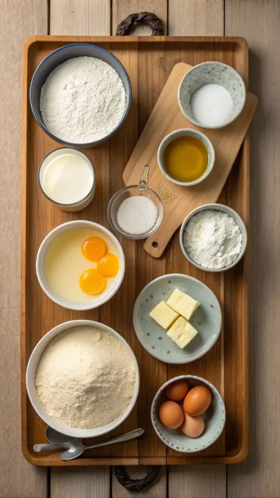 Ingredients for pancake breakfast recipe